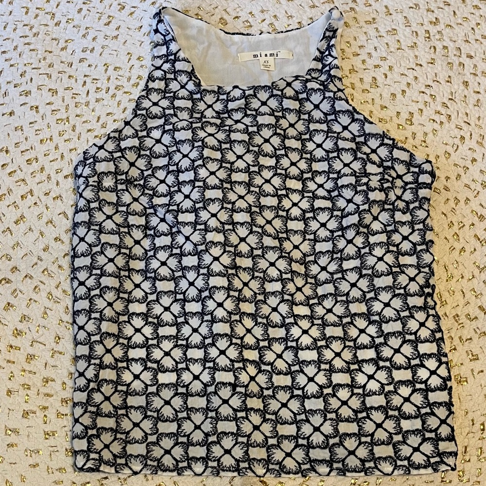 Miami- Blue and White Top